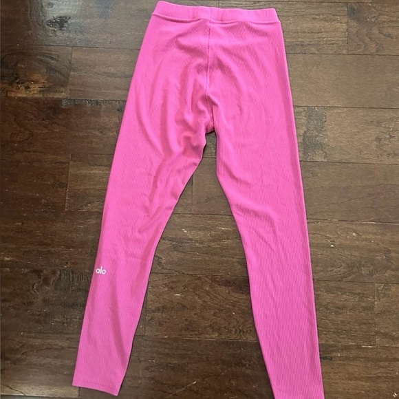 ALO Blissful 7/8 Ribbed Leggings High-Waist Pink Small EUC - Picture 5 of 8